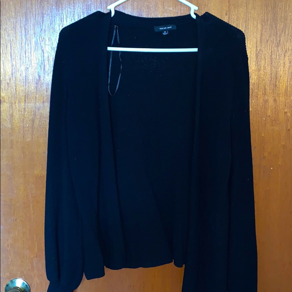 Black open front sweater-Verve ami
